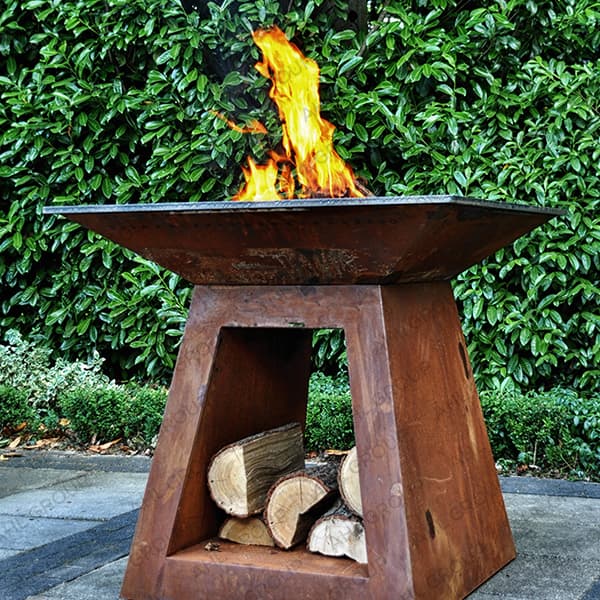 <h3>Corten Steel / Stainless Steel Fire Pit BBQ Grill Table</h3>
